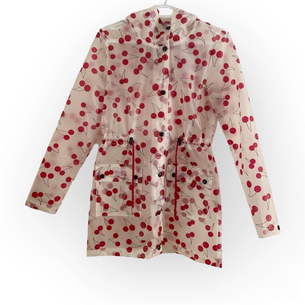 Clear Raincoat w Cherries 🍒 | Only Brand